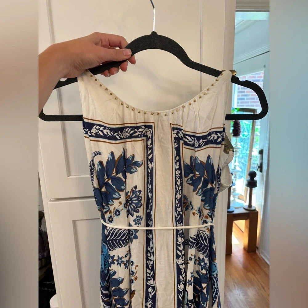 new Farm Rio Off-White Ana Tapestry Fish Strap Maxi Dress - Picture 4 of 9